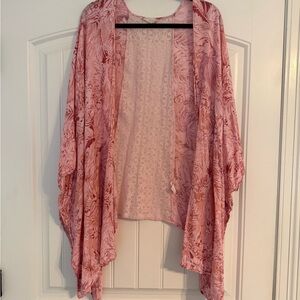 Altar’d State Fairy Pink And Crochet Kimono Sz Medium Boho Festival Indie